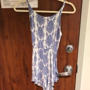 Blue and white romper